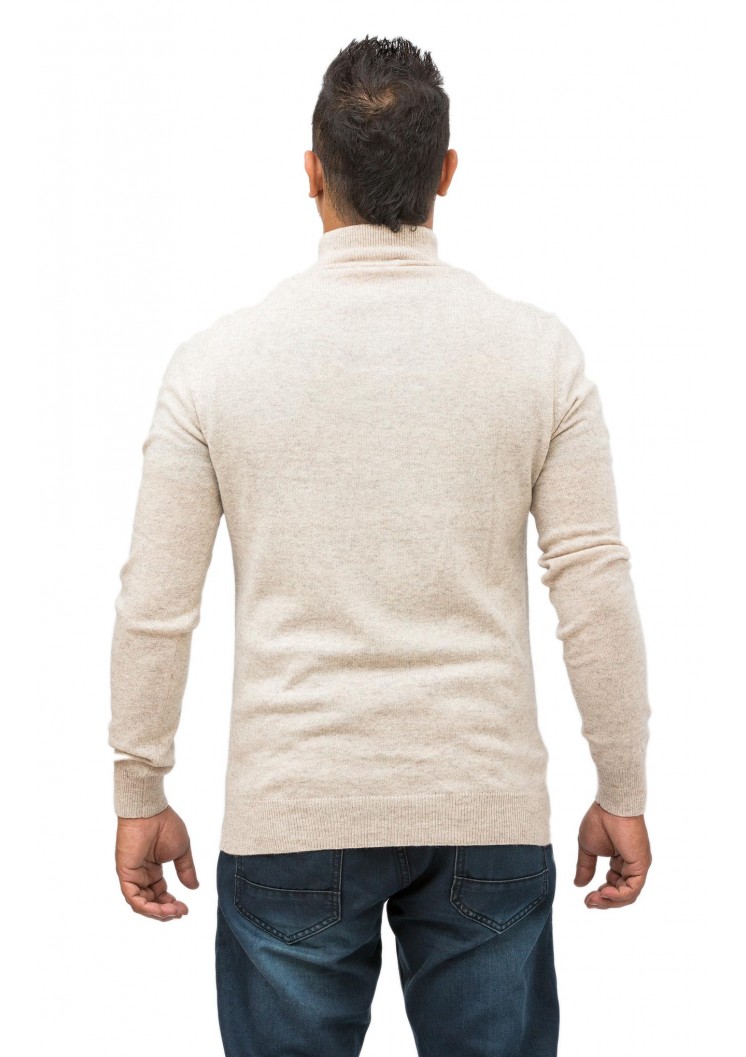 Posh Modern Off White Quarter Zip Mens Posh/Cashmere Sweater