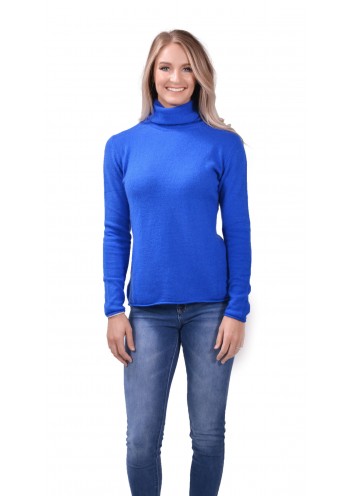 Blue Turtle Neck Cashmere Pullover Sweater