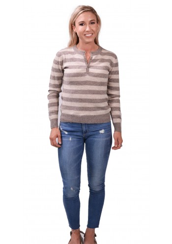 Posh Striped Cashmere Sweater