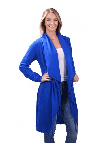 Posh Blue Cashmere Long Coat