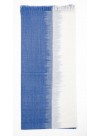 Sapphire Blue & White Stripe Pattern Digital Print Cashmere Shawl