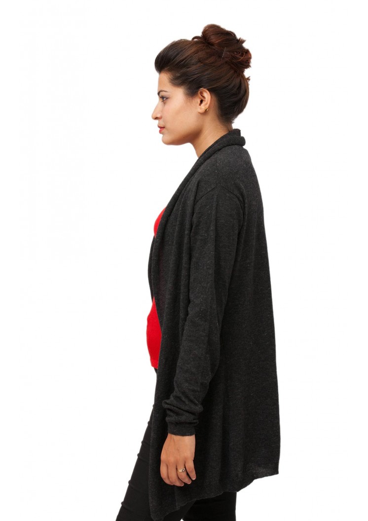 black cascade cardigan